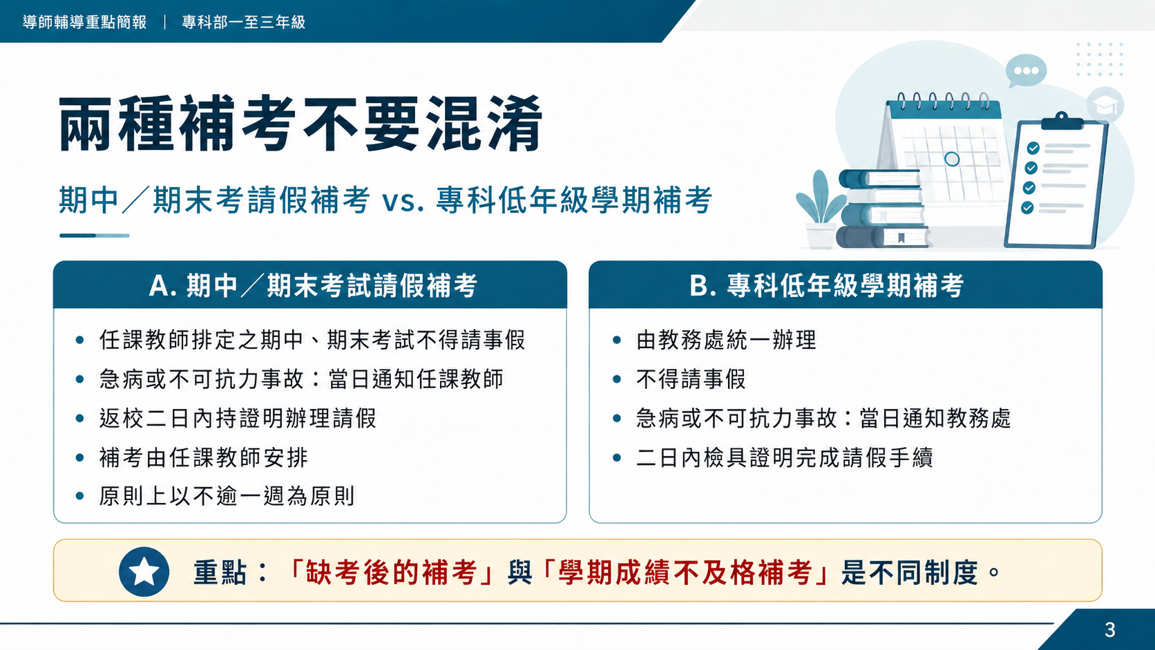 兩種補考不要混淆